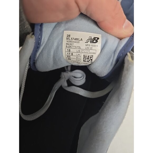 New Balance Men's 574 Core M574MLA Athletic Shoe Navy/Gray Size 18 2E - Picture 4 of 7